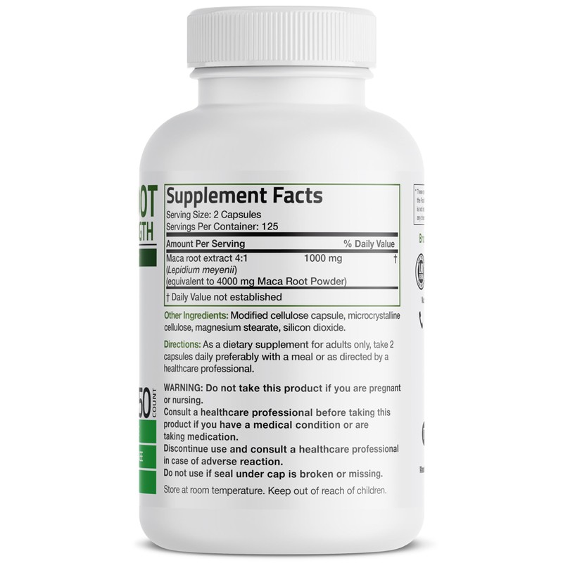 Bronson Maca Root Extra Lepidium Meyenii, Non-GMO, 250 Vegetarian Capsules