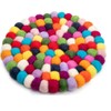 Nepal Style Colourful Woolen Round Trivet - Heat Resistant Matt