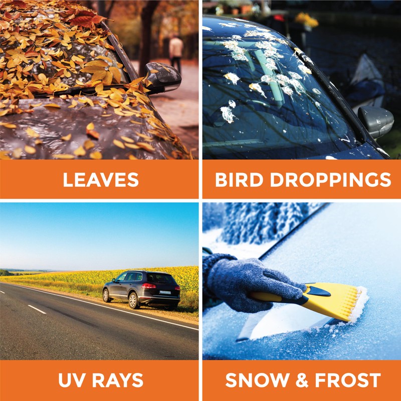 PowerFull Car Windshield Cover - Heavy Duty Universal Protective Windscreen