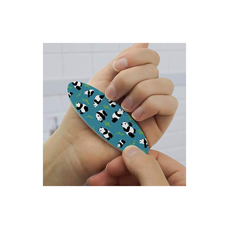 Panda and Bamboo Pattern Double-Sided Oval Nail File Emery Board