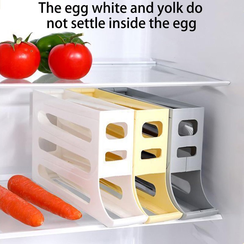 Jidyllic 4-Tier Auto Rolling Egg Dispenser,Automatic Scrolling Egg Rack Holder
