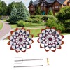 Outdoor 3D Windmill Colourful Exquisite Metal Wind Spinner with Ground