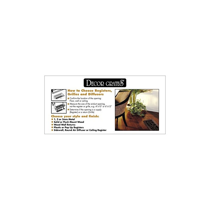 Decor Grates WS212-N 2-Inch by 12-Inch Wood Scroll Floor Register,