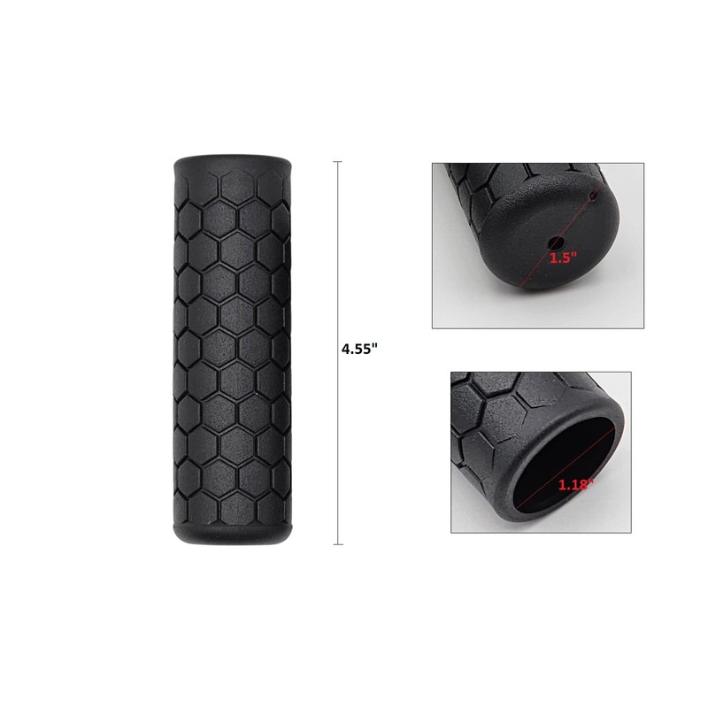 Hexagon Pattern Black Non-Slip Bike Handle Bar Grips, Designed to