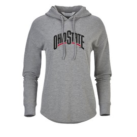 boxercraft Women's Ohio State Buckeyes Dream Fleece Pullover Hoodie, Oxford Heather, L