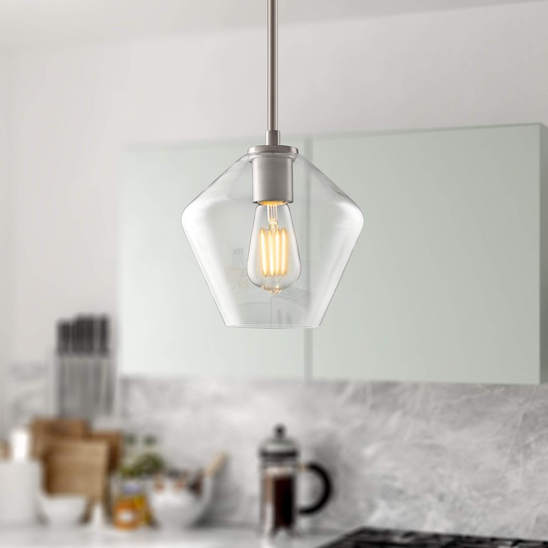 Pendant Lighting for Kitchen Island - Farmhouse Brushed Nickel Pendant