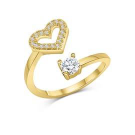 Zirconia Ring with Initials, Gold Couple Rings for Girls, Gift for Girlfriend, Boyfriend Ring with Letter, Women's Ring, Jewellery Rings for Anniversary, Adjustable Rings in Gold, Plastic