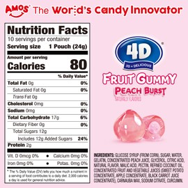 Amos Peelerz Gummy Candy (8.47 Ounce(Pack of 1), Peach Burst)