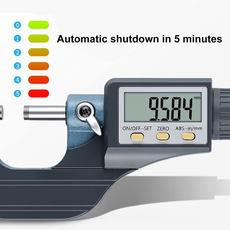 Micrometer Digital, LCD Digital Outside Micrometer 25-50 mm/1-2 Inch, Electronic