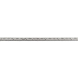 Mitutoyo 182-222, Steel Rule, 12" (16R), (1/32, 1/64, 1/50, 1/100"), 1/64" Thick X 1/2" Wide, Satin Chrome Finish Tempered Stainless Steel