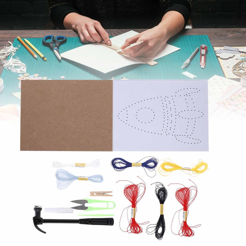 String Art Decorative Colourful DIY Nails Winding Lines Drawing Kit
