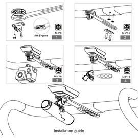 QIKU Carbon Road Bicycle Cycling MTB Computer Stopwatch Speedometer Holder for Garmin Cateye Bryton (Matte)