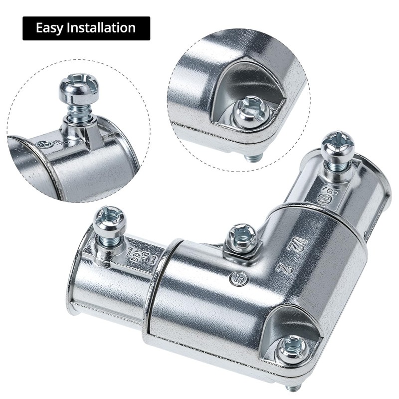 QWORK 1/2 Inch EMT Conduit Fittings Inside Corner Pull Elbow,
