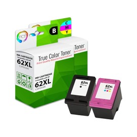 TCT 62XL Ink Cartridge 2 Pack - Premium Compatible Replacement for HP 62XL 62XLBK 62XLCL High Yield Ink Cartridge Replacement for HP Envy 5640 5642 5643 OfficeJet 5745 5740 Printers