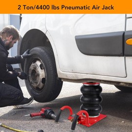 3-Ton Red Air Bag Jack – 6600lbs Heavy-Duty Pneumatic Lift for Trucks & SUVs | 5.5"-15.7" Rapid Lift, Semi-Round Handle & Triple Safety Valves
