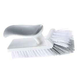 Tile Grout Scrub Brush, Curved End Bristles, Corner Scrub Brush, V Shaped Bristles for Shower and Bathroom (White Gray)
