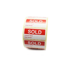 Label Metrics - 1,000 - Sold Labels/Stickers - with Customer Name & Order Number. 50mm x 25mm