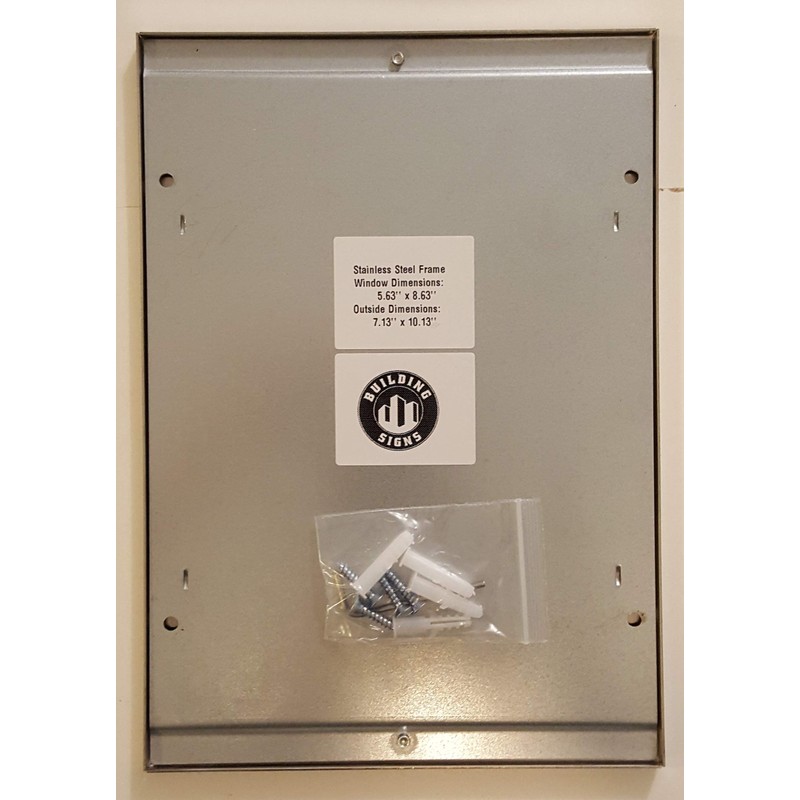 Elevator Certificate Frame 5 .63 x 8.63 Stainless Steel