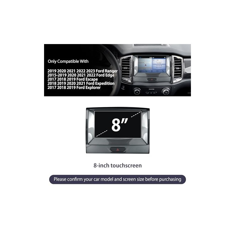 LUWU - Protector de visualización para Ford Ranger 2019-2023 de