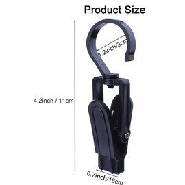 20 Pcs Super Strong Plastic Swivel Hanging Hooks, Curtain Clips, Clothes Pins, Beach Towel Clips, Home Swivel Laundry Clips for Hats, Pants, Towels, Socks, Pants (Black+20)