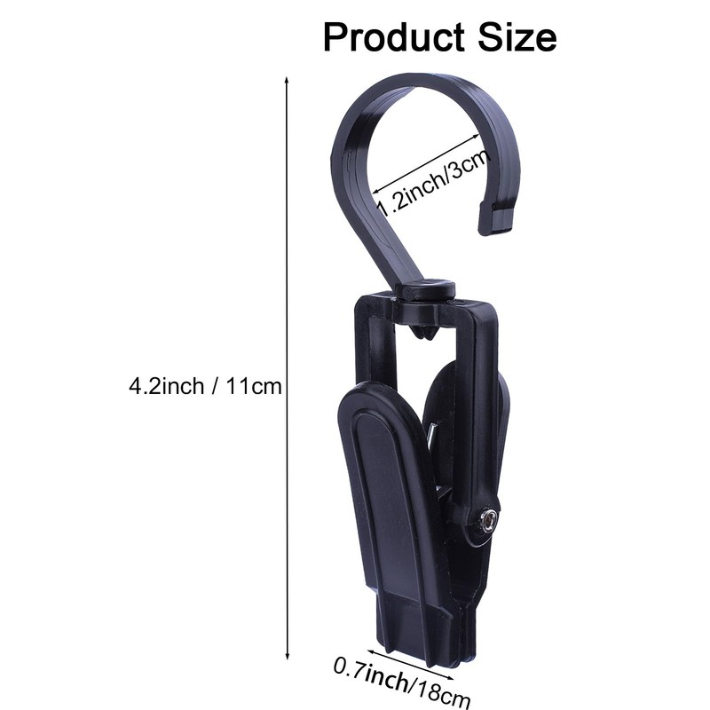20 Pcs Super Strong Plastic Swivel Hanging Hooks, Curtain Clips,