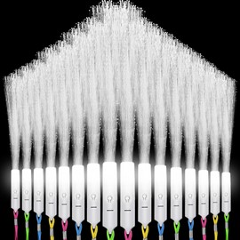 SUNLUMI 50Pcs White Fiber Optic Wands, Led Cold Sparklers Wedding Send Off Ideas, 3 Flashing Modes Wedding Glow Sticks for Reception, Light up Wands for Kids, Fiber Optic Lights for Party Favor