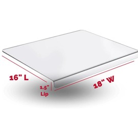 Jumbl Clear Acrylic Non-Slip Cutting Board with Counter Lip, Extra Large Size 16" x 18" for Countertop Protection, Kitchen Essential