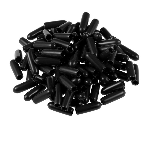 sourcing map Pack of 100 Rubber End Caps 3 mm