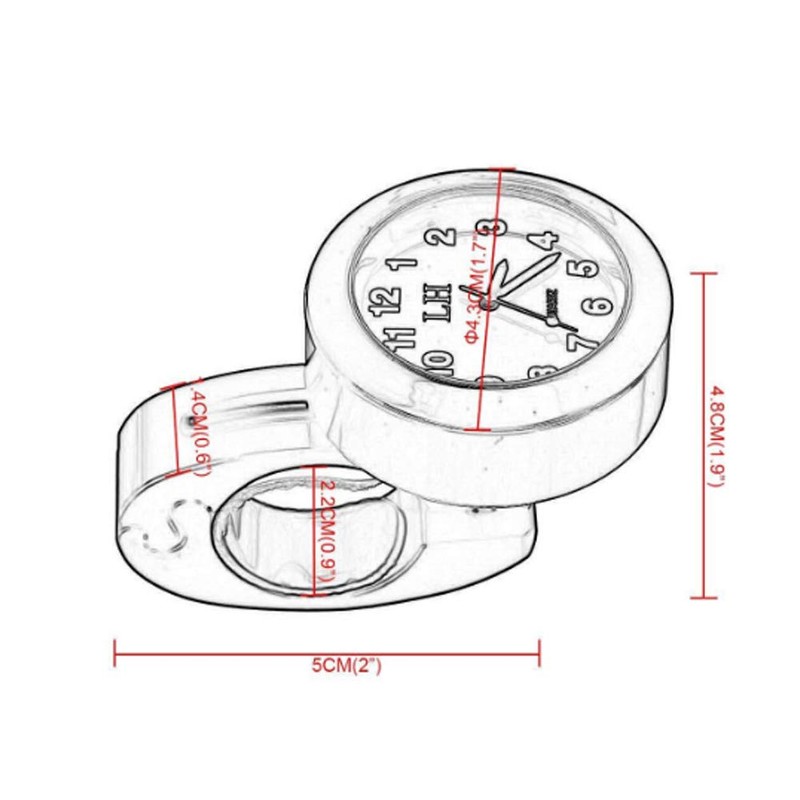 Akozon Motorcycle Handlebar Watch 22 mm Universal Handlebar Watches Clock