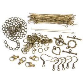 Cousin Jewelry Basics 145-Piece Starter Pack, Antique Gold