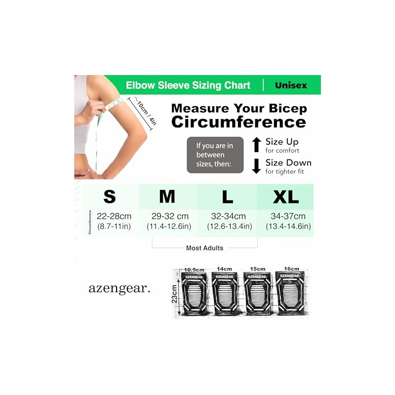 aZengear Tennis Elbow Support Brace 2 Pack, Golfers Compression Sleeves,