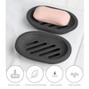 Pack of 2 Black Soap Dish, 2 Pieces Foam Net,
