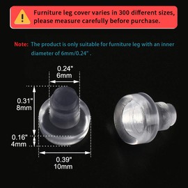 sourcingmap 32pcs 6mm Clear Flat Soft Stem Bumper Glide Patio Outdoor Furniture Chair Table