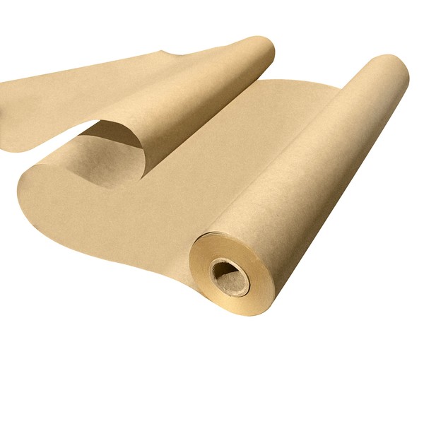 Made in USA Kraft Paper Wide Jumbo Roll 48" x 1200" (100ft) Ideal for Gift Wrapping, Art, Craft, Postal, Packing, Shipping, Floor Protection, Dunnage, Parcel, Table Runner, 100% Recycled Material