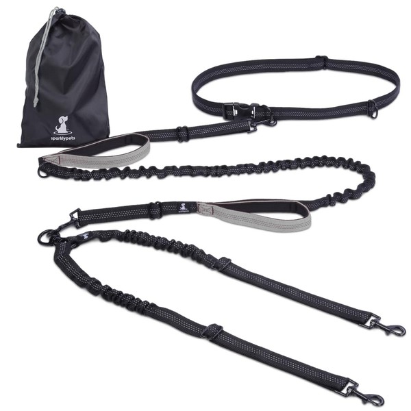 SparklyPets - Hands Free Dog Leash with Reflective Stitches -