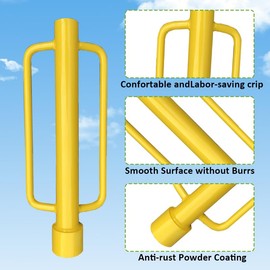 16LB Heavy Duty Iron Fence Post Driver - 2.13 inch Inner Diameter Post Pounder for U Fence Posts | 23.6 inch Hand Rammer for T-Poles & Wooden Posts