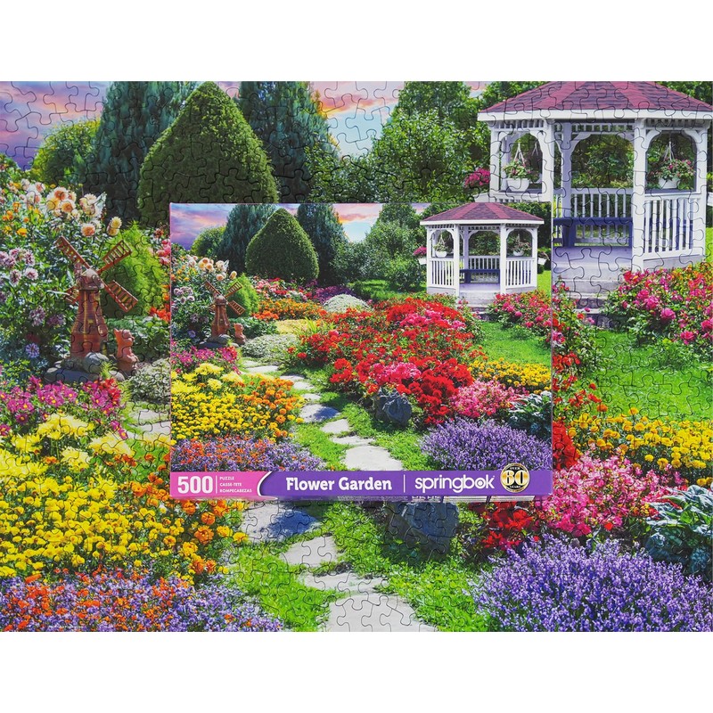 Springbok Flower Garden 500 Piece Puzzle for Adults - Featuring