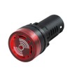 mxuteuk 2Pcs 22mm AC/DC 24V Red LED Buzzer Flash Alarm