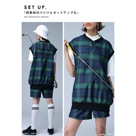 antiqua ANTIQUAGOLF×STCH Unisex checked vest ZST-00026 Green