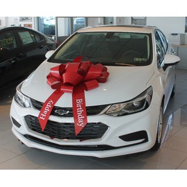 30" Suction Cup Happy Birthday Car Bow - Made in USA (Red)