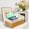 GOYADA Pack of 3 Wicker Rectangular Woven Basket with Yellow