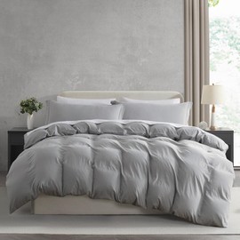 Hearth & Harbor King Duvet Cover Set - King Soft Prewashed Light Grey Duvet Cover, 3 Piece Set with Zipper Closure, 1 Duvet Cover 104x90 inches and 2 Pillow Shams