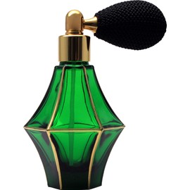 Bellflower Hand Painted Green Gold Wire Valve Atomizer