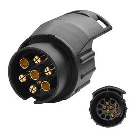 YACSEJAO 7 Pin to 13 Pin Tow Socket Adapter, 12 V 7 Pin Trailer Adapter for Car, Caravan, Motorhome, Truck