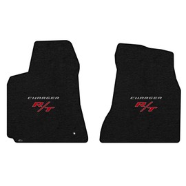 Lloyd Mats Heavy Duty Carpeted Floor Mats for Dodge Charger RWD 2006-2010 (Charcoal, 2PC - Silver Charger R/T)