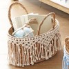 Coastal Seagrass Basket with Natural Macrame