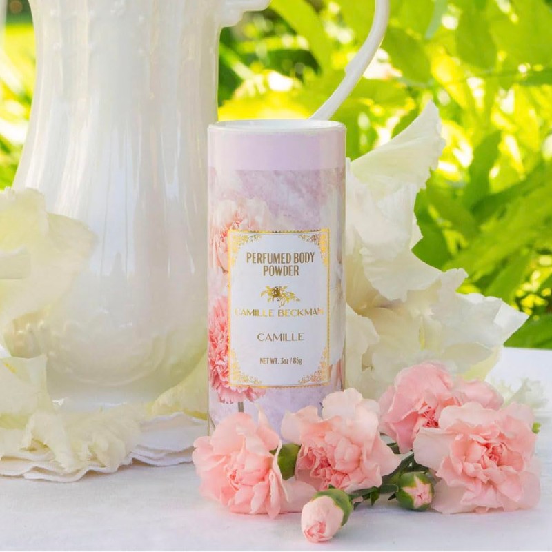 Camille Scented Talc-Free Body Powder, Perfumed Dusting Powder, Camille Beckman,