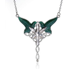 Elven Leaf Aragorn Arwen Evenstar Pendant Necklace Elvish Jewelry for Women (Evenstar Necklace)