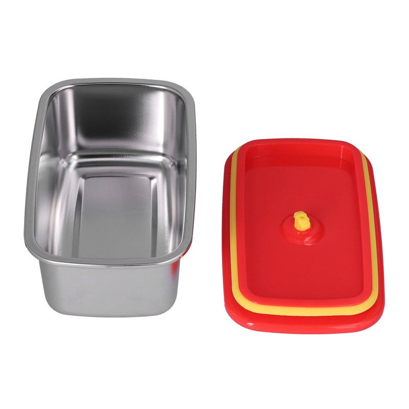Lunch Box Red Non Pollution Good Sealing Lightweight Easily Clean