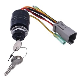 JEENDA Ignition Switch 129572 with 2 Keys Compatible with Tracker Boats 3 Position 6 Wire Connectors 87-17009A2 87-17009A5
